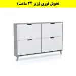 جاکفشی داشبوردی باریک چهار درب النا – طول 140 (تحویل فوری) سفید طوسی