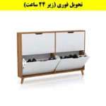 جاکفشی داشبوردی باریک چهار درب النا – طول 140 (تحویل فوری) سفید گردویی