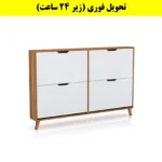 جاکفشی داشبوردی باریک چهار درب النا – طول 140 (تحویل فوری) سفید گردویی