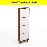 جاکفشی داشبوردی باریک چهار درب النا – طول 50 (تحویل فوری) سفید فندوقی