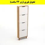 جاکفشی داشبوردی باریک چهار درب النا – طول 50 (تحویل فوری) سفید گردویی