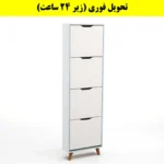 جاکفشی داشبوردی باریک چهار درب النا – طول 50 (تحویل فوری) سفید طوسی