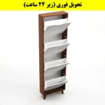 جاکفشی داشبوردی باریک چهار درب النا – طول 50 (تحویل فوری) سفید فندوقی