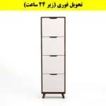 جاکفشی داشبوردی باریک چهار درب النا – طول 50 (تحویل فوری) سفید گردویی