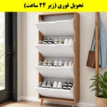 جاکفشی داشبوردی باریک چهار درب النا – طول 75 (تحویل فوری) سفید گردویی