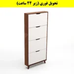 جاکفشی داشبوردی باریک چهار درب النا – طول 75 (تحویل فوری) سفید فندوقی