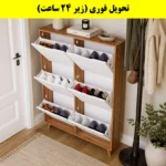 جاکفشی داشبوردی باریک شش درب النا – طول 100 (تحویل فوری) سفید گردویی