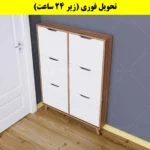 جاکفشی داشبوردی باریک شش درب النا – طول 100 (تحویل فوری) سفید گردویی