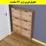 جاکفشی داشبوردی باریک شش درب النا – طول 100 (تحویل فوری) گردویی