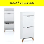جاکفشی داشبوردی باریک باکس دار دو درب النا – طول 50 (تحویل فوری) سفید
