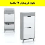 جاکفشی داشبوردی باریک باکس دار دو درب النا – طول 50 (تحویل فوری) سفید طوسی