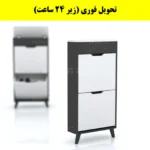 جاکفشی داشبوردی باریک باکس دار دو درب النا – طول 50 (تحویل فوری) سفید نوک مدادی