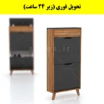 جاکفشی داشبوردی باریک باکس دار دو درب النا – طول 50 (تحویل فوری) نوک مدادی گردویی