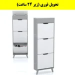 جاکفشی داشبوردی باریک باکس دار سه درب النا – طول 50 (تحویل فوری) سفید طوسی