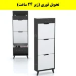 جاکفشی داشبوردی باریک باکس دار سه درب النا – طول 50 (تحویل فوری) سفید نوک مدادی