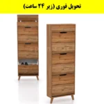 جاکفشی داشبوردی باریک باکس دار سه درب النا – طول 50 (تحویل فوری) گردویی