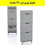 جاکفشی داشبوردی باریک باکس دار سه درب النا – طول 50 (تحویل فوری) طوسی