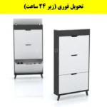 جاکفشی داشبوردی باریک باکس دار سه درب النا – طول 75 (تحویل فوری) سفید نوک مدادی