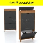جاکفشی داشبوردی باریک باکس دار سه درب النا – طول 75 (تحویل فوری) نوک مدادی گردویی