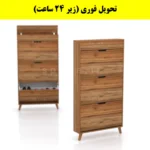 جاکفشی داشبوردی باریک باکس دار سه درب النا – طول 75 (تحویل فوری) گردویی