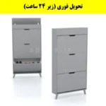 جاکفشی داشبوردی باریک باکس دار سه درب النا – طول 75 (تحویل فوری) طوسی