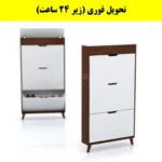 جاکفشی داشبوردی باریک باکس دار سه درب النا – طول 75 (تحویل فوری) سفید فندوقی
