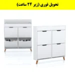 جاکفشی داشبوردی باریک باکس دار چهار درب النا – طول 100 (تحویل فوری) سفید