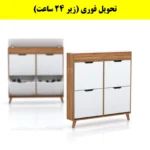جاکفشی داشبوردی باریک باکس دار چهار درب النا – طول 100 (تحویل فوری) سفید گردویی