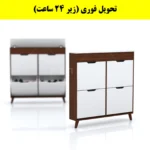 جاکفشی داشبوردی باریک باکس دار چهار درب النا – طول 100 (تحویل فوری) سفید فندوقی