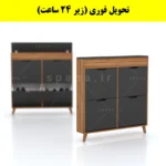 جاکفشی داشبوردی باریک باکس دار چهار درب النا – طول 100 (تحویل فوری) نوک مدادی گردویی