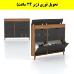 جاکفشی داشبوردی باریک باکس دار چهار درب النا – طول 125 (تحویل فوری) نوک مدادی گردویی