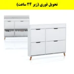 جاکفشی داشبوردی باریک باکس دار چهار درب النا – طول 125 (تحویل فوری) سفید