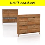 جاکفشی داشبوردی باریک باکس دار چهار درب النا – طول 125 (تحویل فوری) گردویی