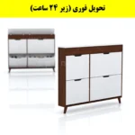 جاکفشی داشبوردی باریک باکس دار چهار درب النا – طول 125 (تحویل فوری) سفید فندوقی
