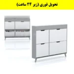 جاکفشی داشبوردی باریک باکس دار چهار درب النا – طول 125 (تحویل فوری) سفید طوسی