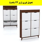جاکفشی داشبوردی باریک باکس دار شش درب النا – طول 100 (تحویل فوری) سفید فندوقی