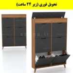 جاکفشی داشبوردی باریک باکس دار شش درب النا – طول 100 (تحویل فوری) نوک مدادی گردویی