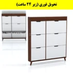 جاکفشی داشبوردی باریک باکس دار شش درب النا – طول 125 (تحویل فوری) سفید فندوقی