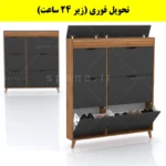 جاکفشی داشبوردی باریک باکس دار شش درب النا – طول 125 (تحویل فوری) نوک مدادی گردویی