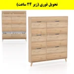 جاکفشی داشبوردی باریک باکس دار شش درب النا – طول 125 (تحویل فوری) گردویی