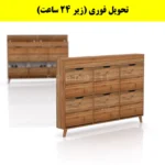 جاکفشی داشبوردی باریک باکس دار شش درب النا – طول 150 (تحویل فوری) گردویی