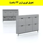 جاکفشی داشبوردی باریک باکس دار شش درب النا – طول 150 (تحویل فوری) طوسی