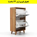 جاکفشی داشبوردی دو درب دستگیره چوبی – طول 50 (تحویل فوری) سفید گردویی