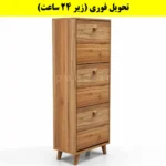 جاکفشی داشبوردی سه درب دستگیره چوبی – طول 50 (تحویل فوری) گردویی