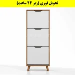 جاکفشی داشبوردی سه درب النا – طول 50 (تحویل فوری) سفید گردویی
