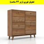 جاکفشی داشبوردی چهار درب دستگیره چوبی – طول 100 (تحویل فوری) گردویی