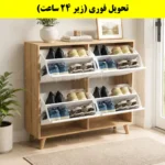 جاکفشی داشبوردی چهار درب النا – طول 100 (تحویل فوری) سفید گردویی
