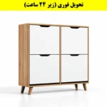 جاکفشی داشبوردی چهار درب النا – طول 100 (تحویل فوری) سفید گردویی