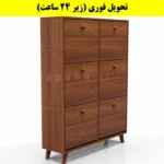 جاکفشی داشبوردی شش درب دستگیره چوبی – طول 100 (تحویل فوری) فندوقی