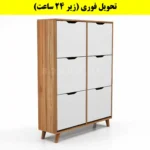 جاکفشی داشبوردی شش درب النا – طول 100 (تحویل فوری) سفید گردویی